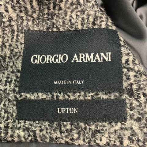 GIORGIO ARMANI Size 40 Grey Black Heather Wool Blend Sport Coat
