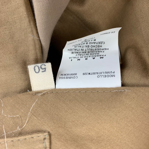 MARNI Size 34 Tan Nylon Blend Button Fly Dress Pants