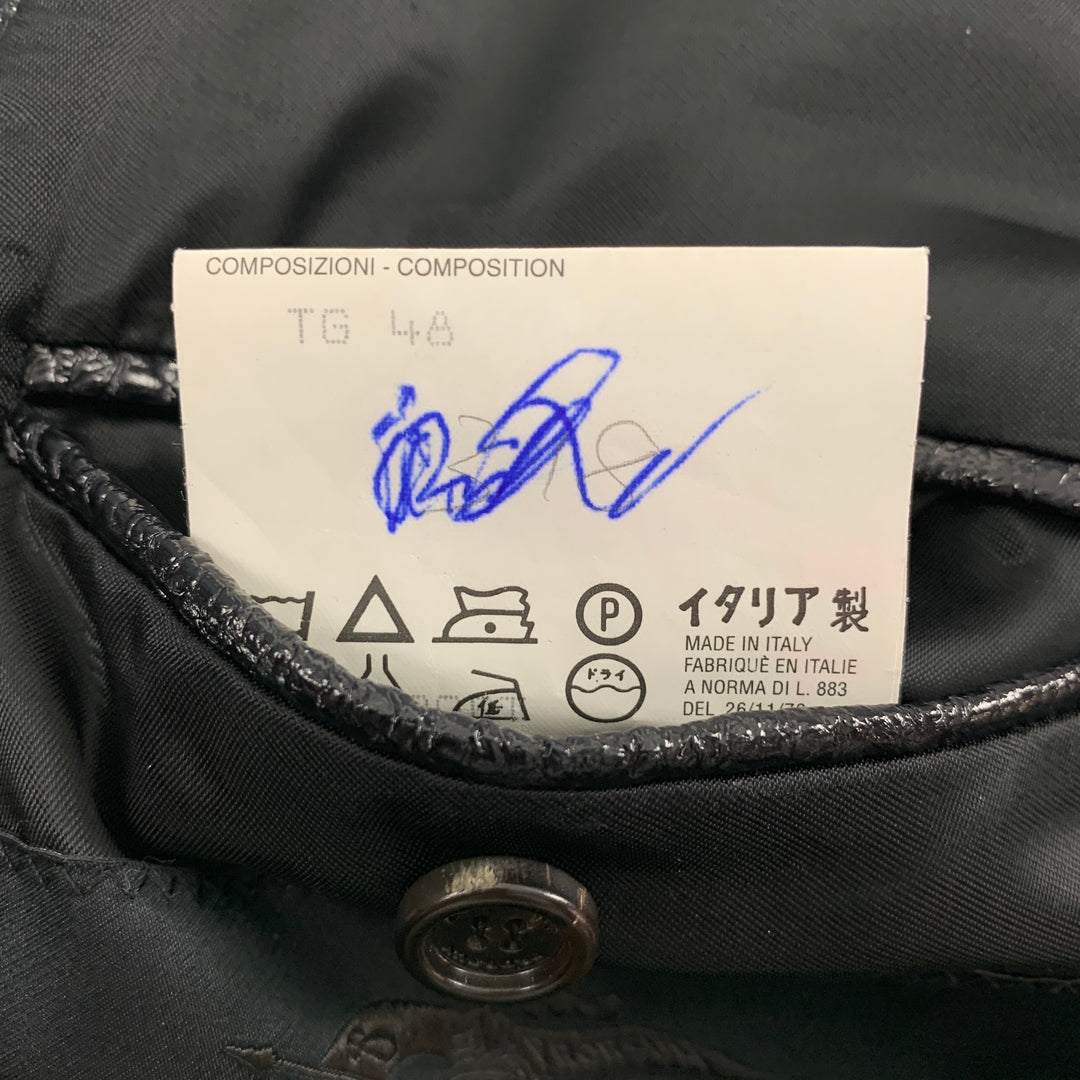 BURBERRY PRORSUM Fall 2013 Size 38 Black Textured Hidden Snaps Jacket