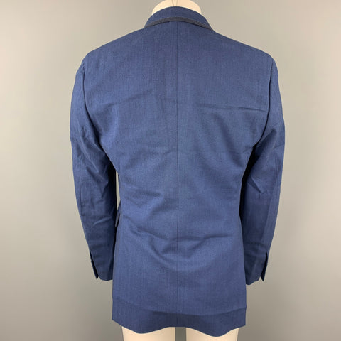 ETRO Size 38 Blue & Black Nailhead Cotton Sport Coat