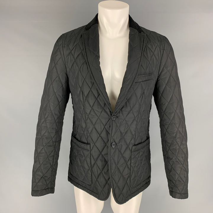 SAKS FIFTH AVENUE Size M Black Quilted Polyester Jacket