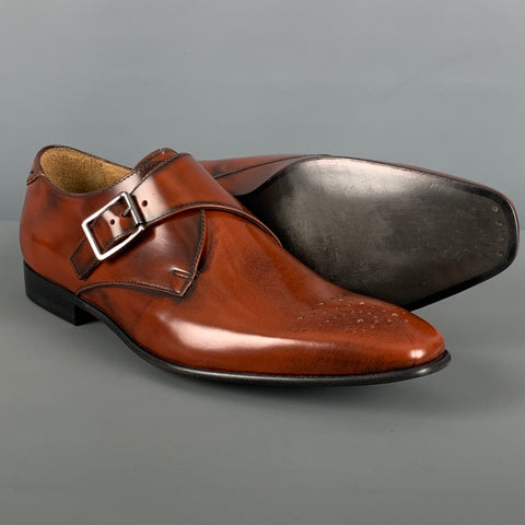 PS by PAUL SMITH Size 8.5 Brown Antique Leather Monk Strap Loafers