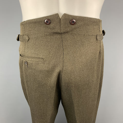 NEW REPUBLIC 42 Regular Olive Wool Suit