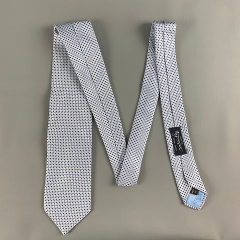 MICKY Light Blue Squares Silk Tie