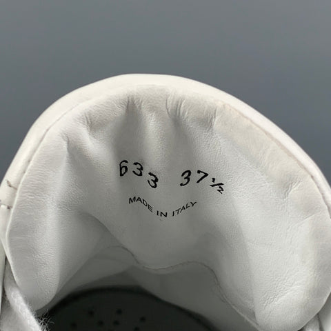 PRADA Size 7.5 White Leather Lace Up Sneakers