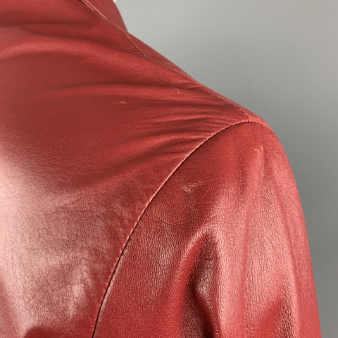 FRATELLI ROSSETTI L Red Leather Full Zip  Jacket