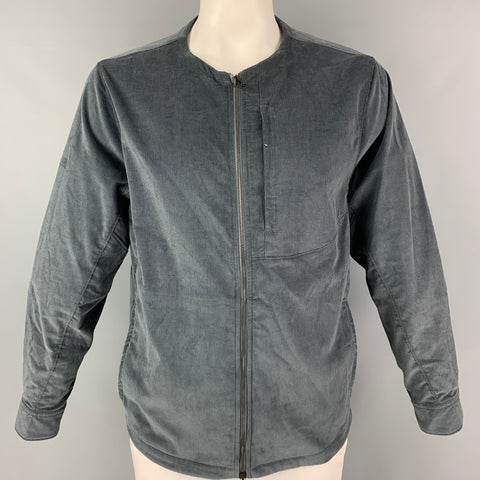 HAVEN Size L Grey Corduroy Cotton Zip Up Sanson Guide Jacket
