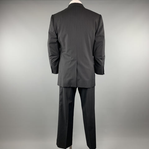 DOLCE & GABBANA 42 Regular Black Wool Peak Lapel 34 x 28 Suit