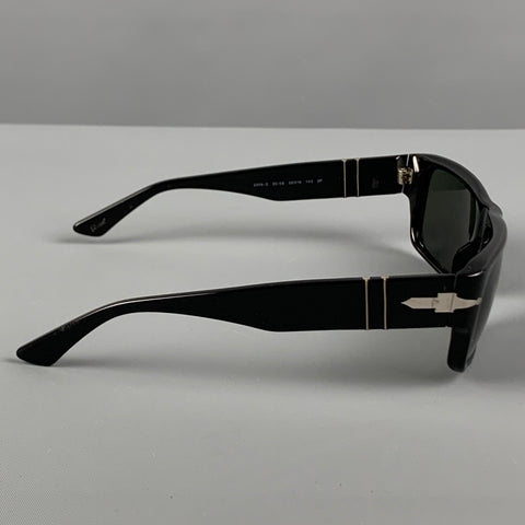 PERSOL Black Acetate Polarized Sunglasses