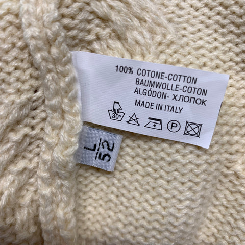 KITON Size L Beige Knit Cotton Turtleneck Sweater