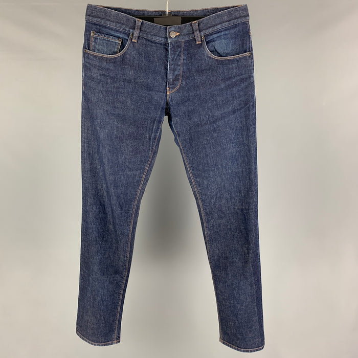 PRADA Size 33 Blue Cotton Slim Button Fly Jeans
