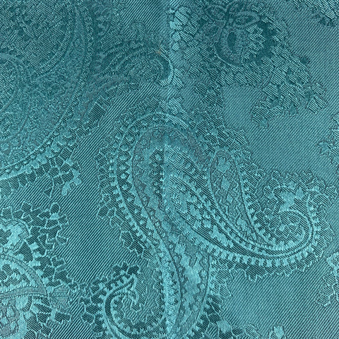 VINTAGE Blue Burgundy Paisley Silk Jacquard Pocket Square