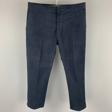 THE ROW Size 36/38 Navy Cotton Zip Fly Casual Pants