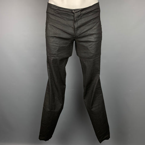 M.A+ Talla 36 Pantalones informales color pizarra con pernera estrecha y bragueta con botones
