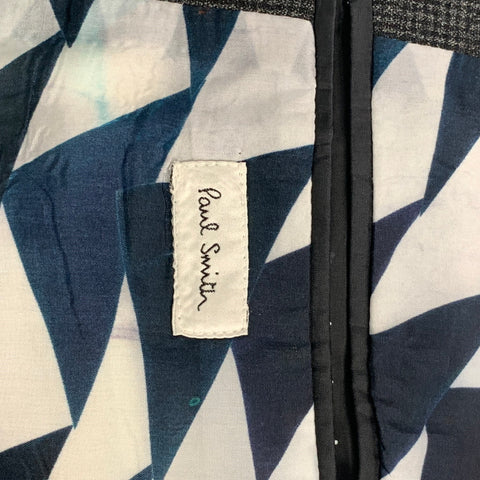 PAUL SMITH Size 40 Charcoal Black Plaid Wool Notch Lapel Sport Coat