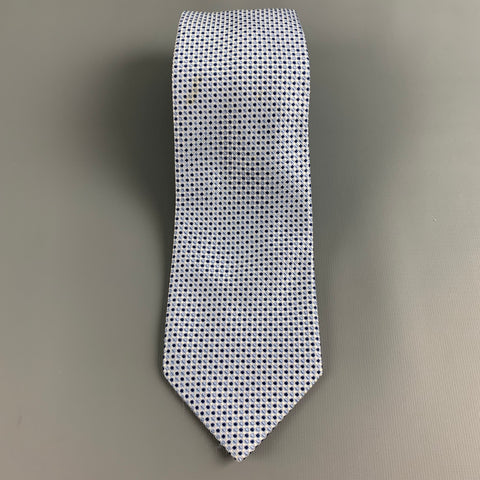 MICKY Light Blue Squares Silk Tie