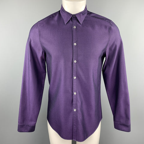 PAUL SMITH Size M Purple & Black Chevron Cotton Button Up Long Sleeve Shirt