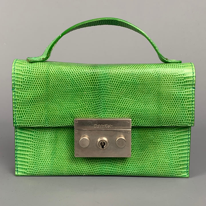 CALVIN KLEIN COLLECTION Green Lizard Leather Mini Bags