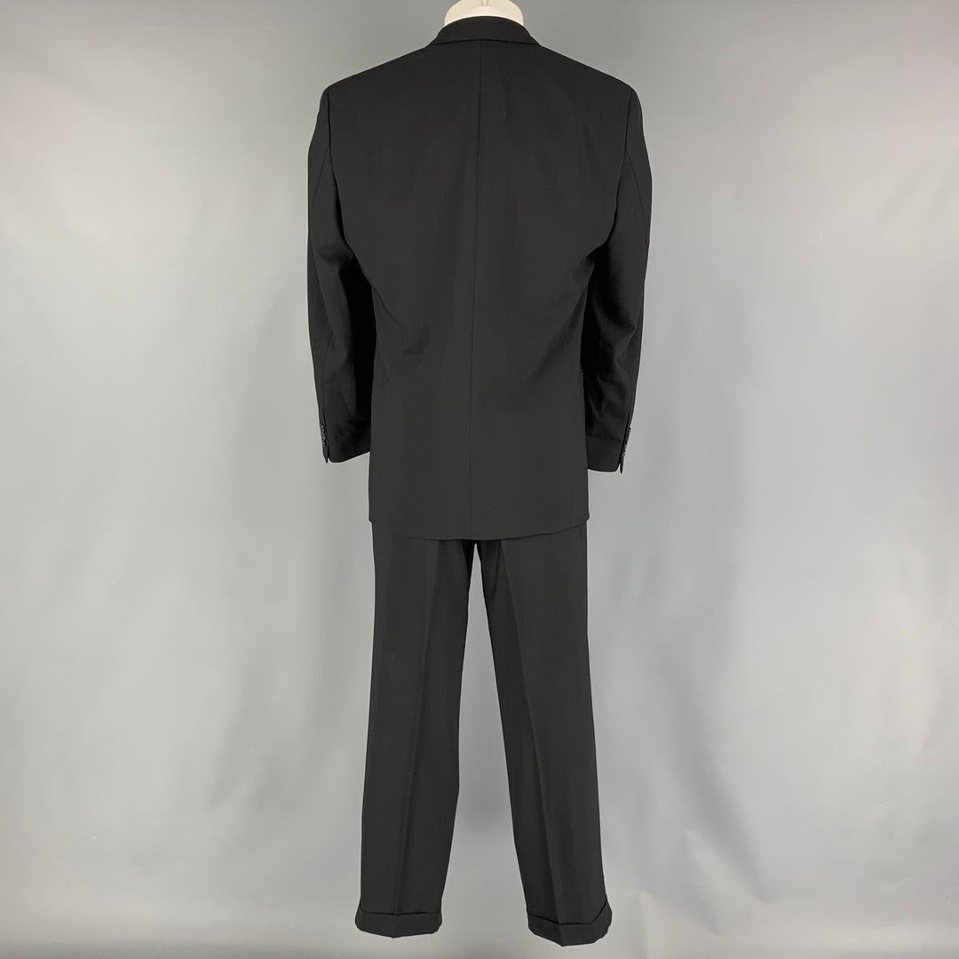 BOSS by HUGO BOSS Size 38 Short Black Virgin Wool Single breasted 34 29 Suit