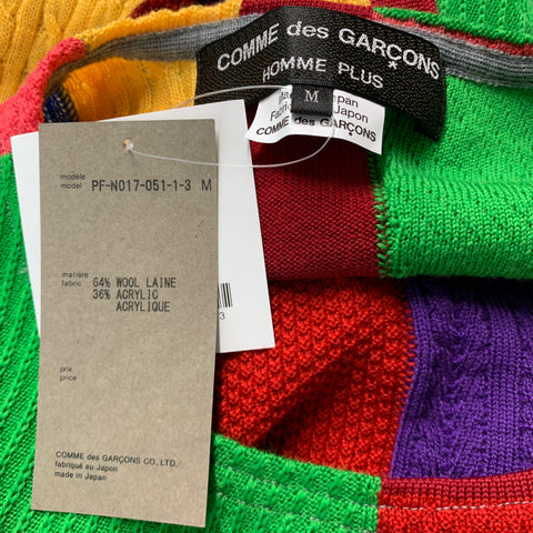 COMME des GARCONS HOMME PLUS Jersey acrílico de lana con parche multicolor talla M
