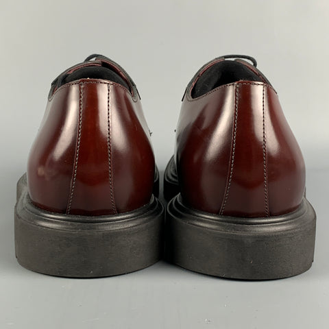 PAUL SMITH Size 9 Burgundy & Navy Leather Lace Up Shoes