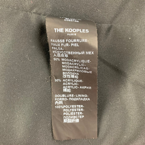 THE KOOPLES Taille S Manteau croisé en fausse fourrure texturée en mélange de modacrylique noir