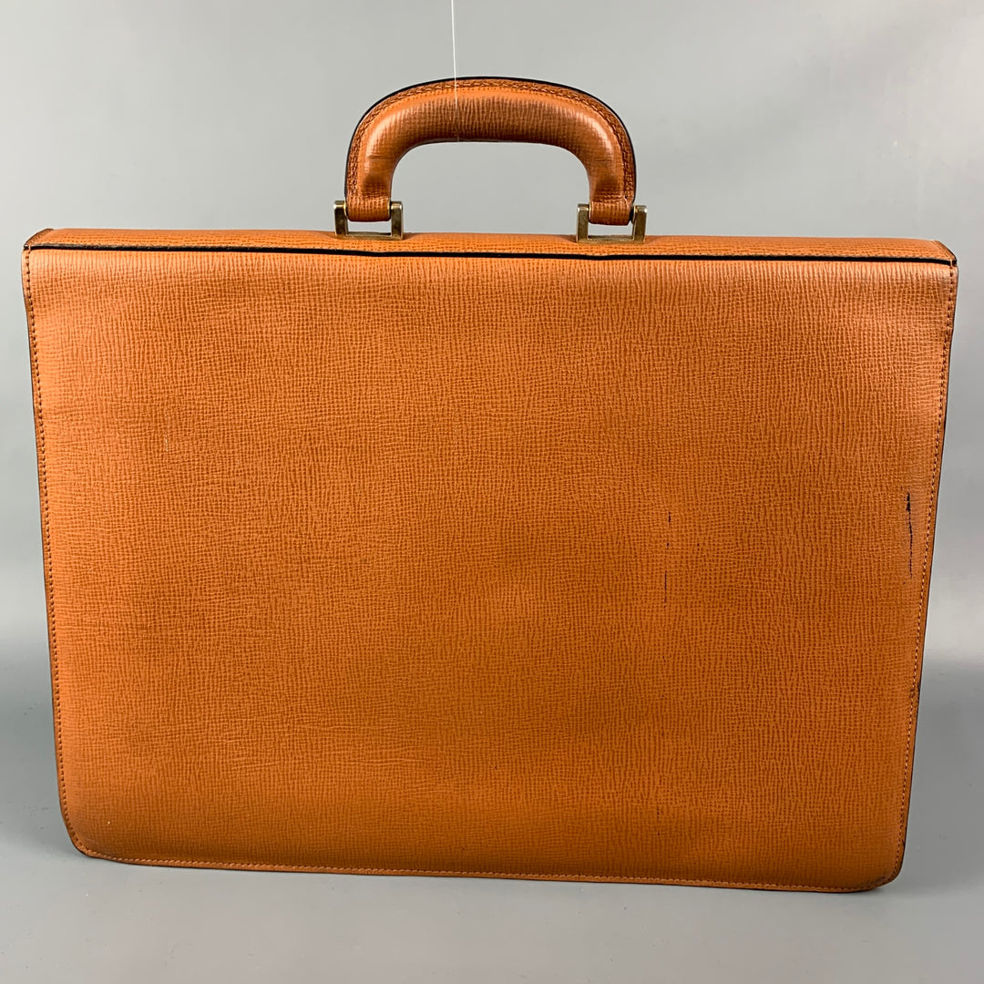 Vintage MARK CROSS Tan Leather Brass Briefcase Bag