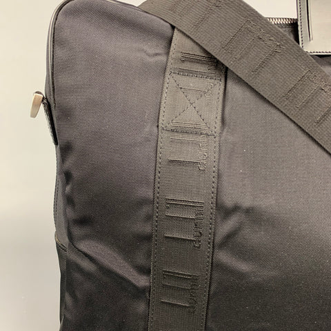DUNHILL Black Canvas Leather Trim Laptop Bag