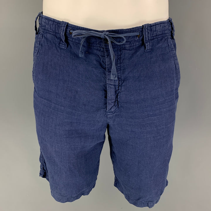 HARTFORD Size 32 Navy Linen Shorts