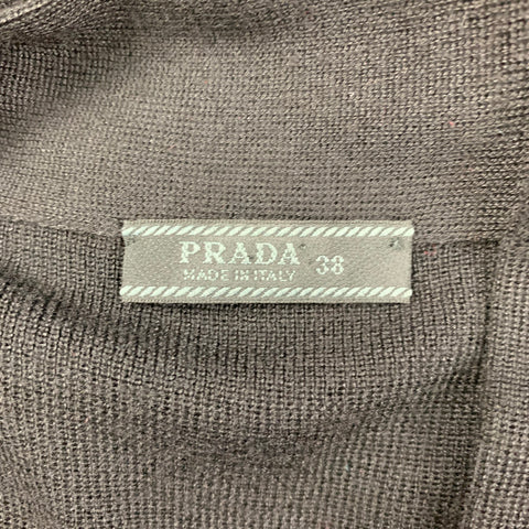 PRADA Size 2 Black Cashmere Silk Sleeveless Dress Top