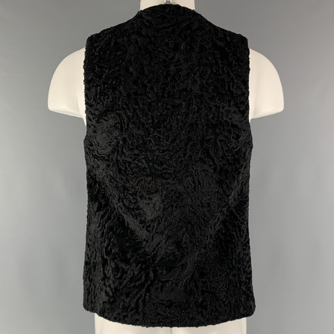 VINTAGE Size M Black Open Front Vest