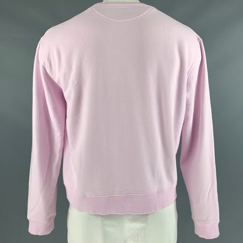CALVIN KLEIN 205W39NYC Size XXL Pink Green Embroidery Cotton Sweatshirt