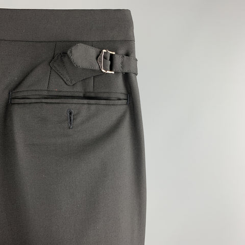 PAUL SMITH Size 32 Black Wool / Mohair Tuxedo Dress Pants