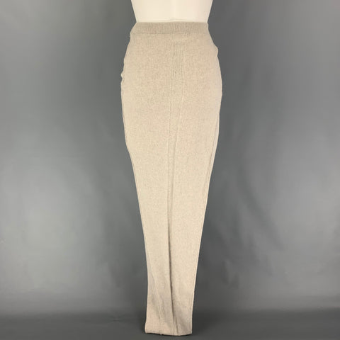 RICK OWENS Size S Grey Heather Cashmere Wool Maxi Skirt