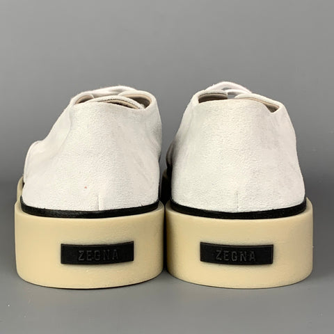 FEAR OF GOD for ERMENEGILDO ZEGNA Size 11 Off White Suede Lace Up Sneakers