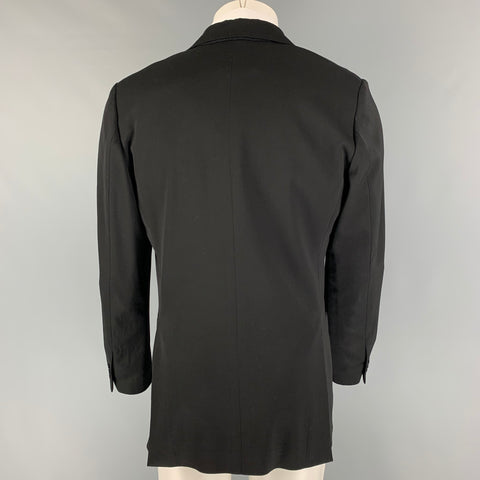 FENDI Size 40 Regular Black Wool Notch Lapel Sport Coat
