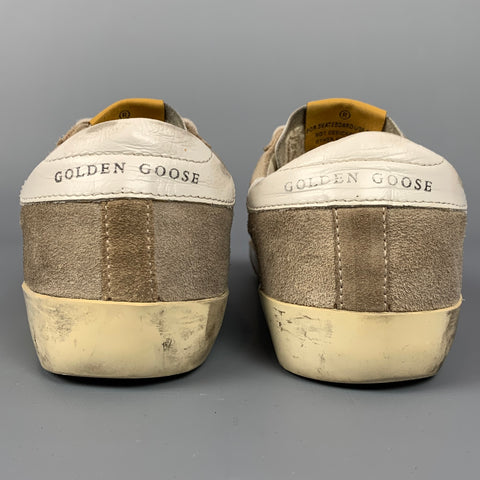 GOLDEN GOOSE Superstar Talla 6 Zapatillas bajas de ante desgastadas en beige y negro