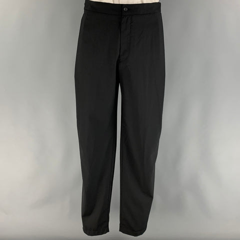 EMPORIO ARMANI  Size 44 Black Solid Wool Silk Shawl Collar 38 33 Suit