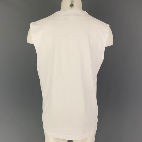 Camiseta sin mangas estilo boyfriend de algodón con bordado blanco talla M de LINDER