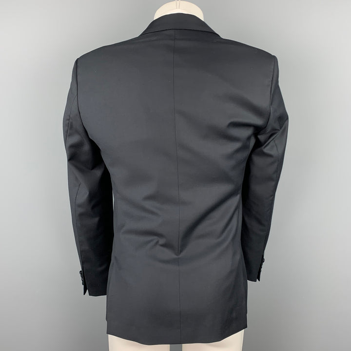 CALVIN KLEIN COLLECTION Size 36 Black Wool Peak Lapel Sport Coat