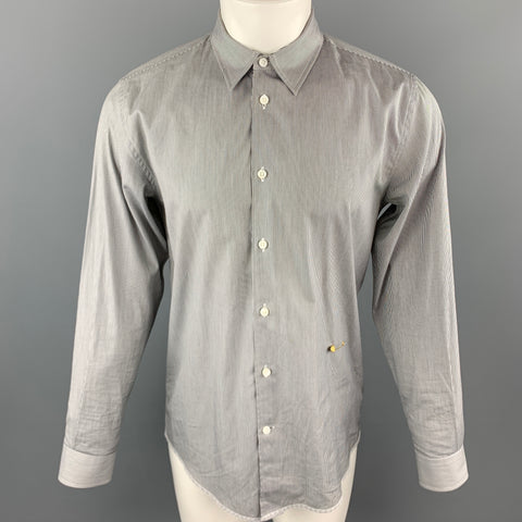 MARC JACOBS Size S Black & White Pinstripe Cotton Long Sleeve Shirt