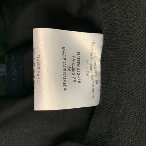 LANVIN Size 34 Black Viscose Zip Cuffs Dress Pants