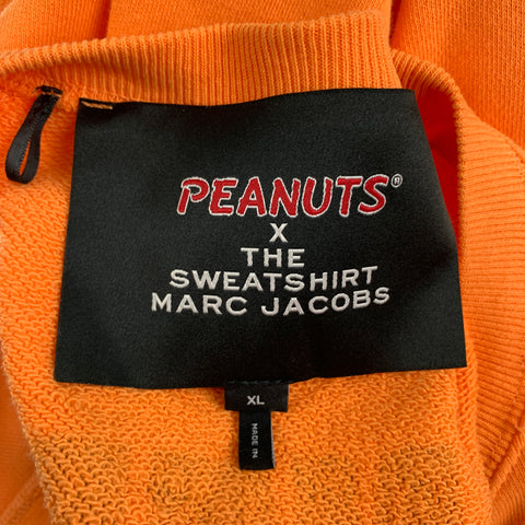 MARC JACOBS x PEANUTS Size XL Orange Black Graphic Cotton Crew-Neck Sweatshirt