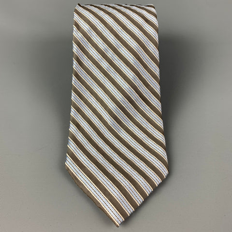 WILKES BASHFORD Green Blue Diagonal Stripe Silk Tie