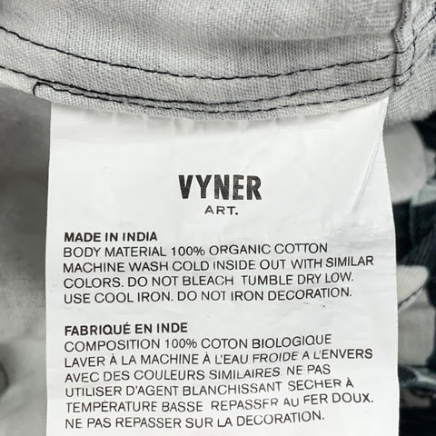 VYNER Size XS Black White Print Cotton Shorts