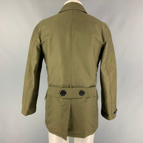 PS by PAUL SMITH Size S Olive Cotton Double Breasted Peacoat