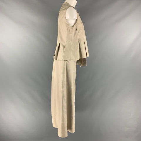 NOBU NAKANO Size M Green Sage Polyester Sleeveless Skirt Suit