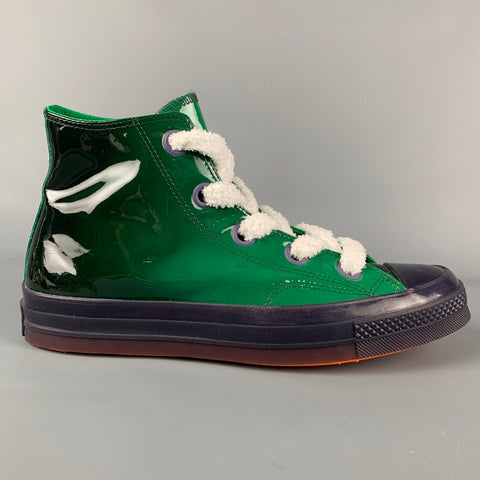 CONVERSE X J.W ANDERSON Size 10.5 Green & Navy White Color Block High Top Sneakers