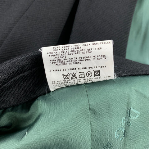 D&G by DOLCE & GABBANA  Size L Black Twill Wool Single Breasted Coat