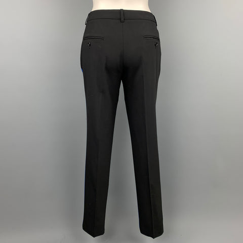 MICHAEL KORS Taille 6 Pantalon habillé en mélange de laine vierge noir et bleu color block